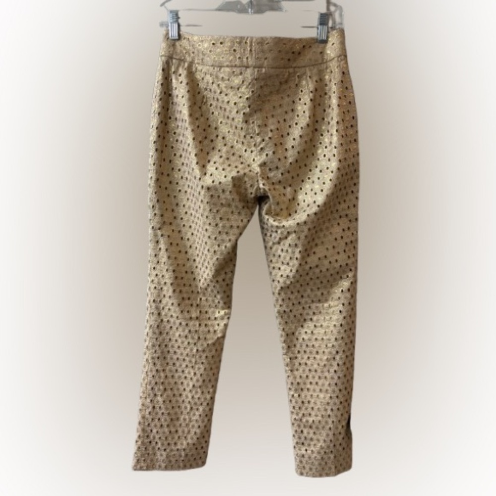 ANTONIO MELANI Gold Eyelet Embroidered Pants - Picture 5 of 7